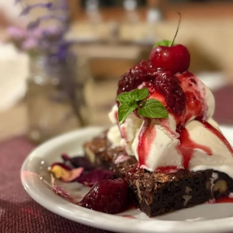 Homemade dessert from the Villa del Cielo restaurant
